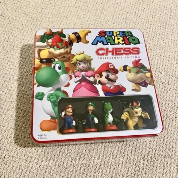 Limited Edition Super Mario Chess Set Board Game in Metal Tin - Picture 1 of 7